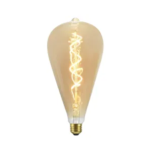 # 10010-11 ST120 Vintage Edison Decorative LED Light Bulb, 4 Watt Medium (E26) Base, Amber