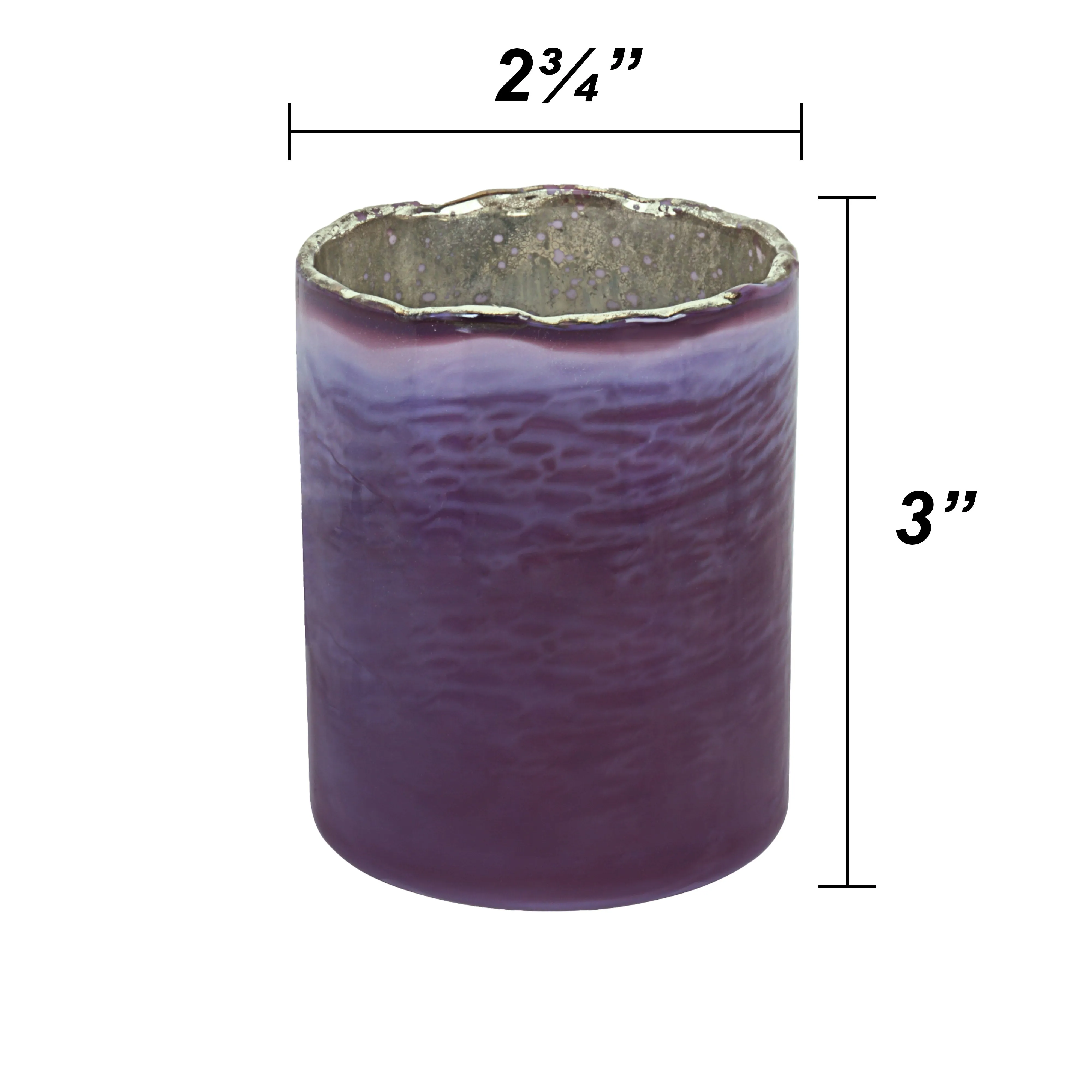 # 16002-1 Purple Glass Votive Candle Holder 3-1/2" Diameter x 4-3/4" Height, 1 Pack