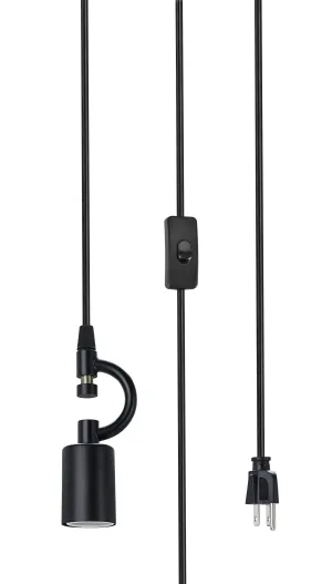 # 21043-1, One-Light Plug-In Swag Pendant Light Conversion Kit in Matte Black