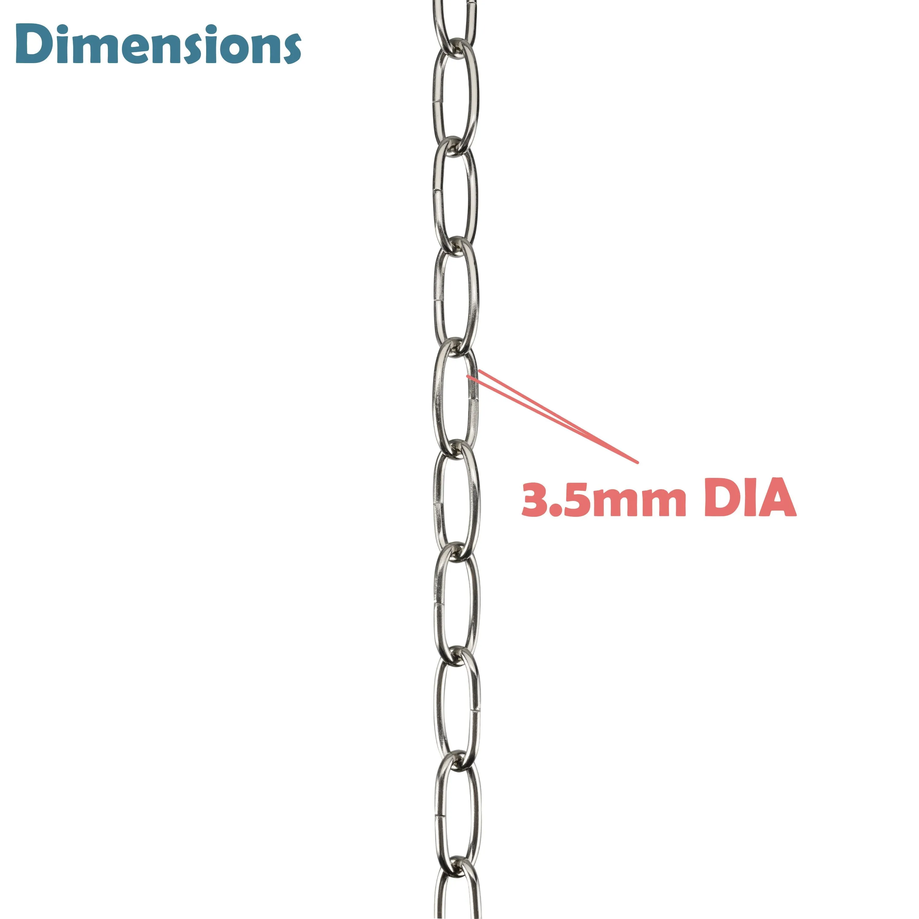 # 21110-21,Steel 10 Feet Heavy Duty Chain for Hanging Up Maximum Weight 40 Pounds-Lighting Fixture/Swag Light/Plant in Stin Nickel.11 Gauge.