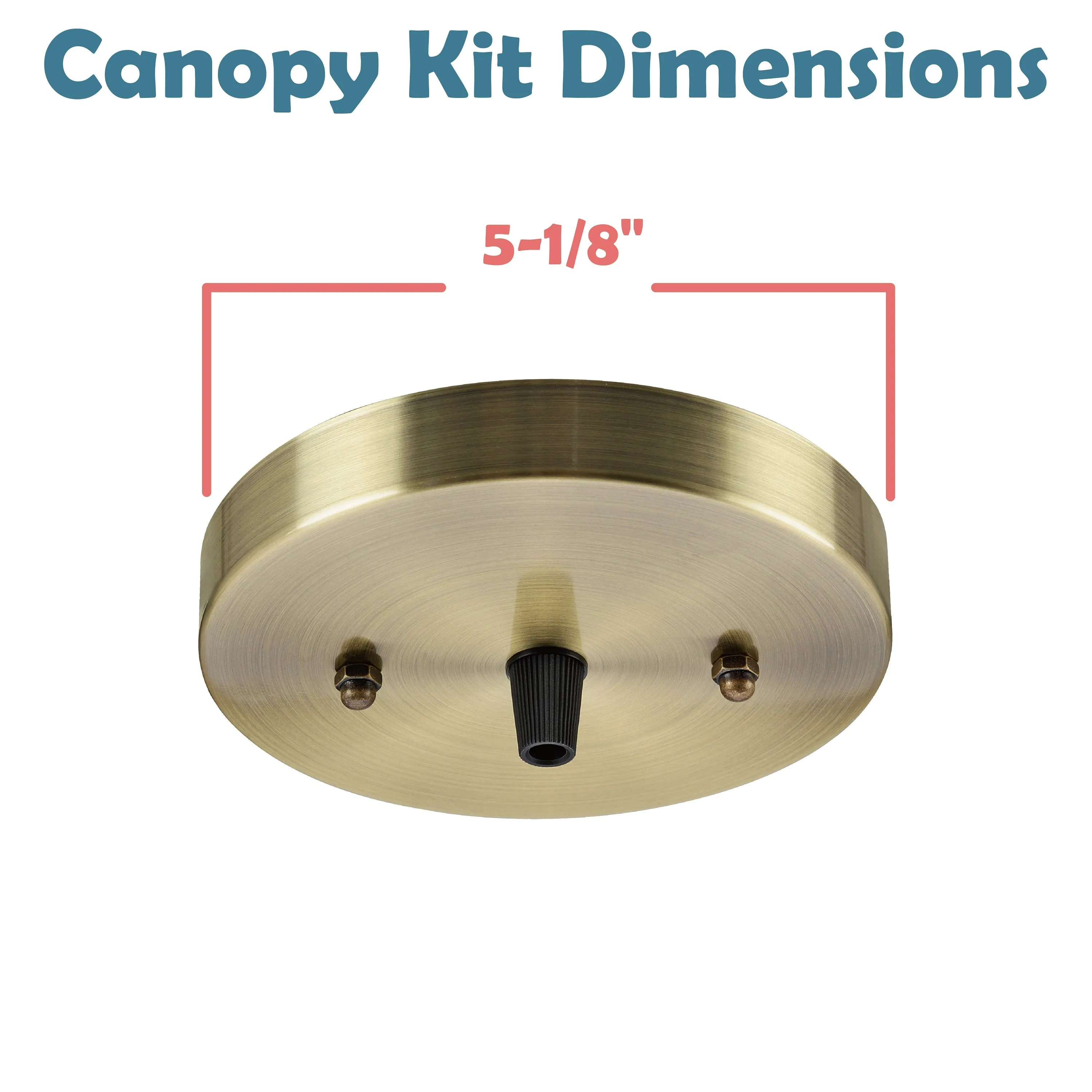 # 21512-4X Contemporary Fixture Canopy Kit, 5-1/8" Diameter, 7/16" Center Hole, Antique Brass, 1 Sets/Pack