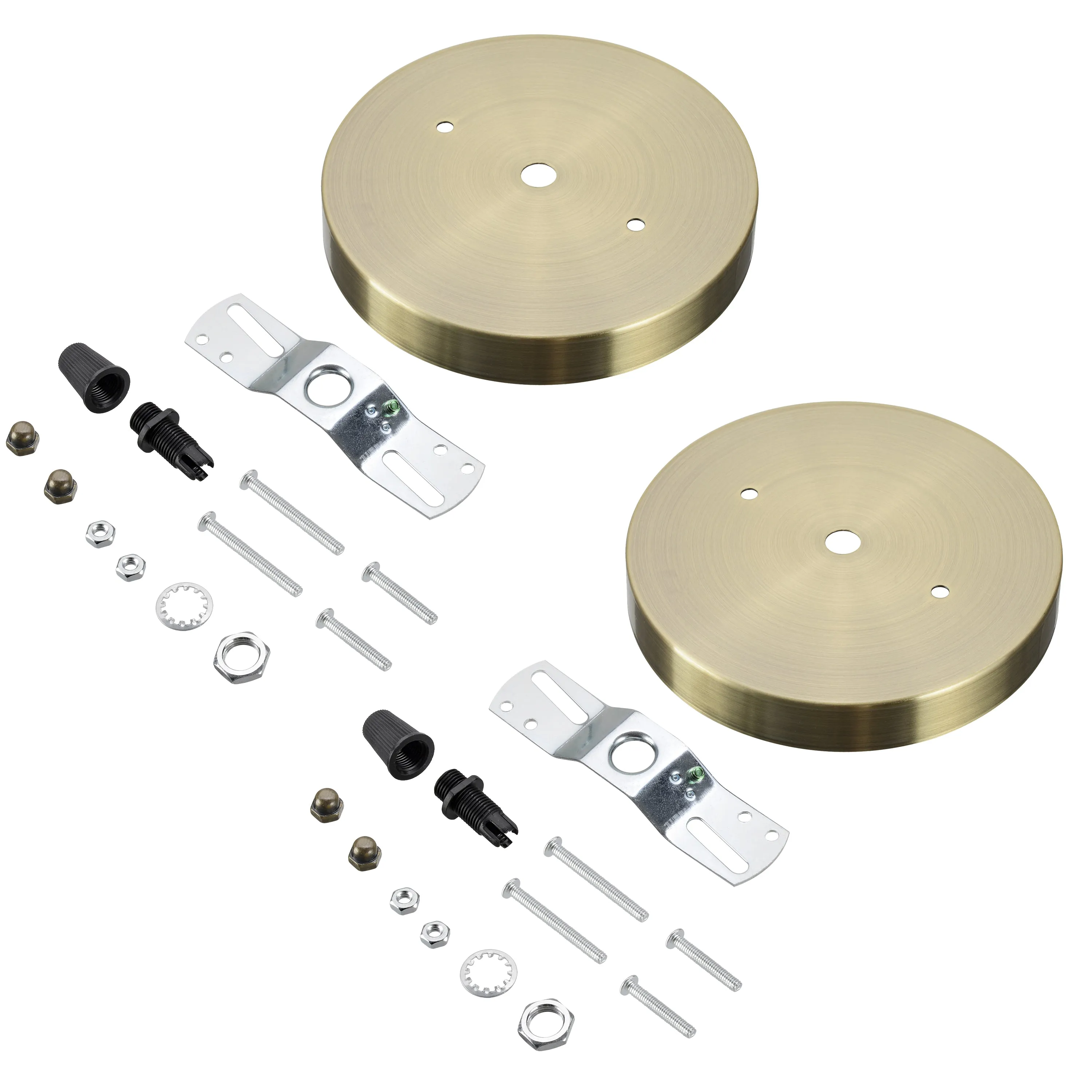 # 21512-4X Contemporary Fixture Canopy Kit, 5-1/8" Diameter, 7/16" Center Hole, Antique Brass, 1 Sets/Pack