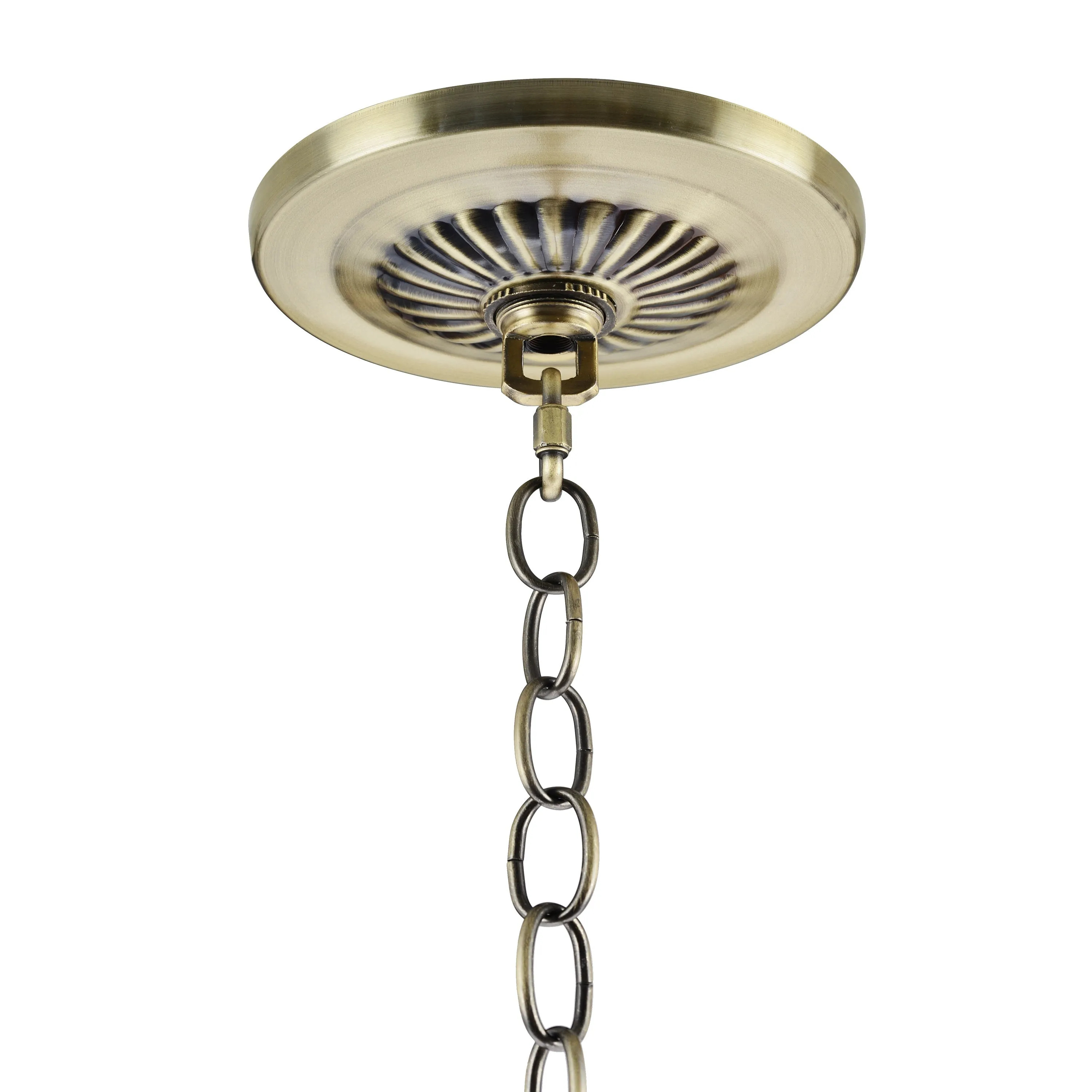 # 21519-21 Transitional Fixture Canopy Kit, 4-3/4" Diameter with Collar Loop, 1" Center Hole, Antique Brass, 6Ft Heavy Chain, 1 Sets/Pack