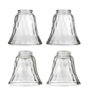 # 23041-4 Transitional Style Bell Shaped Replacement Glass Shade, 2 1/8" Fitter Size, 4 5/8" high x 4 3/4" diameter, 4 Pack