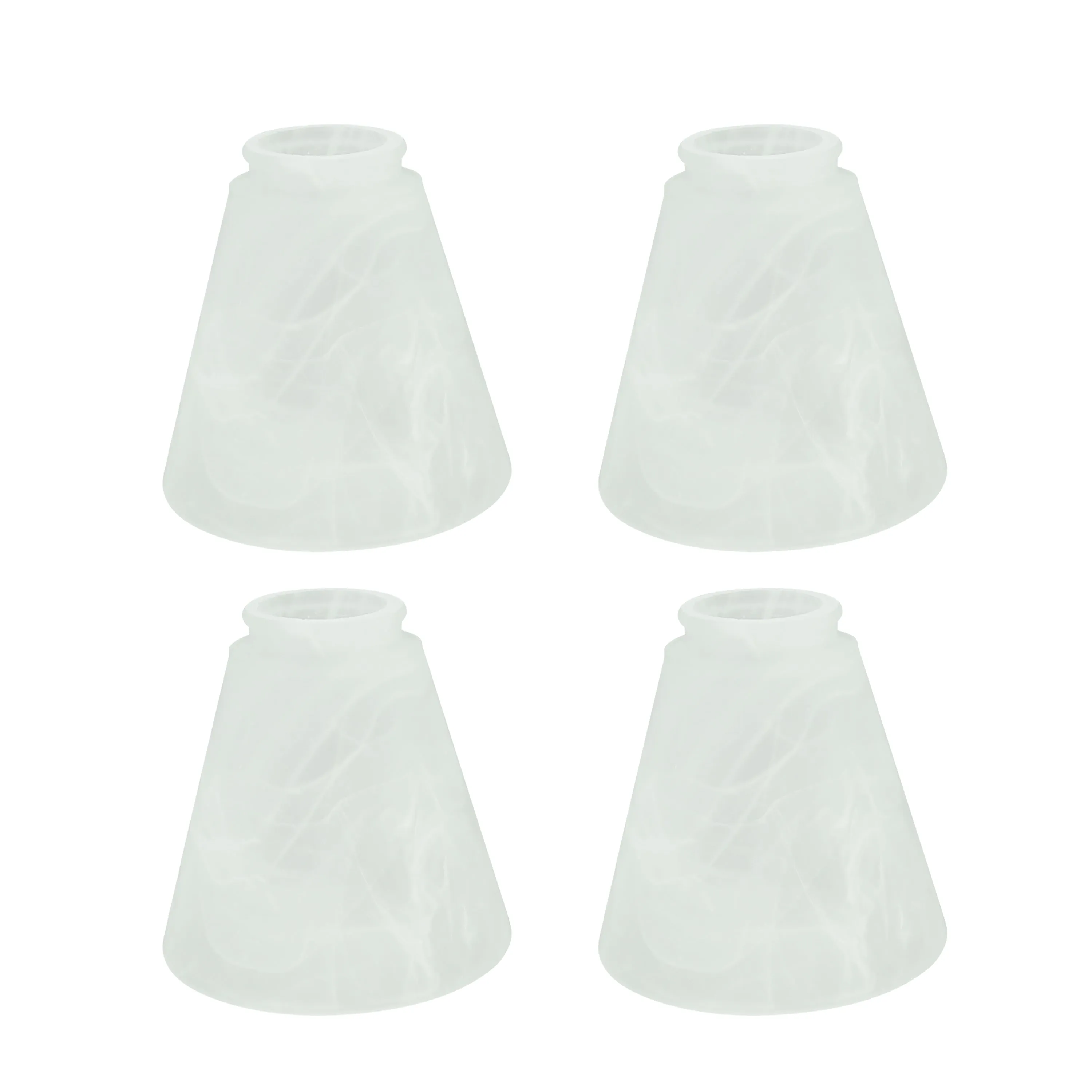 # 23047-4 Transitional Style Frosted Replacement Glass Shade, 2-1/8" Fitter Size, 4-3/4" high x 4-3/4" diameter, 4 Pack