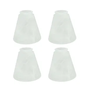 # 23047-4 Transitional Style Frosted Replacement Glass Shade, 2-1/8" Fitter Size, 4-3/4" high x 4-3/4" diameter, 4 Pack