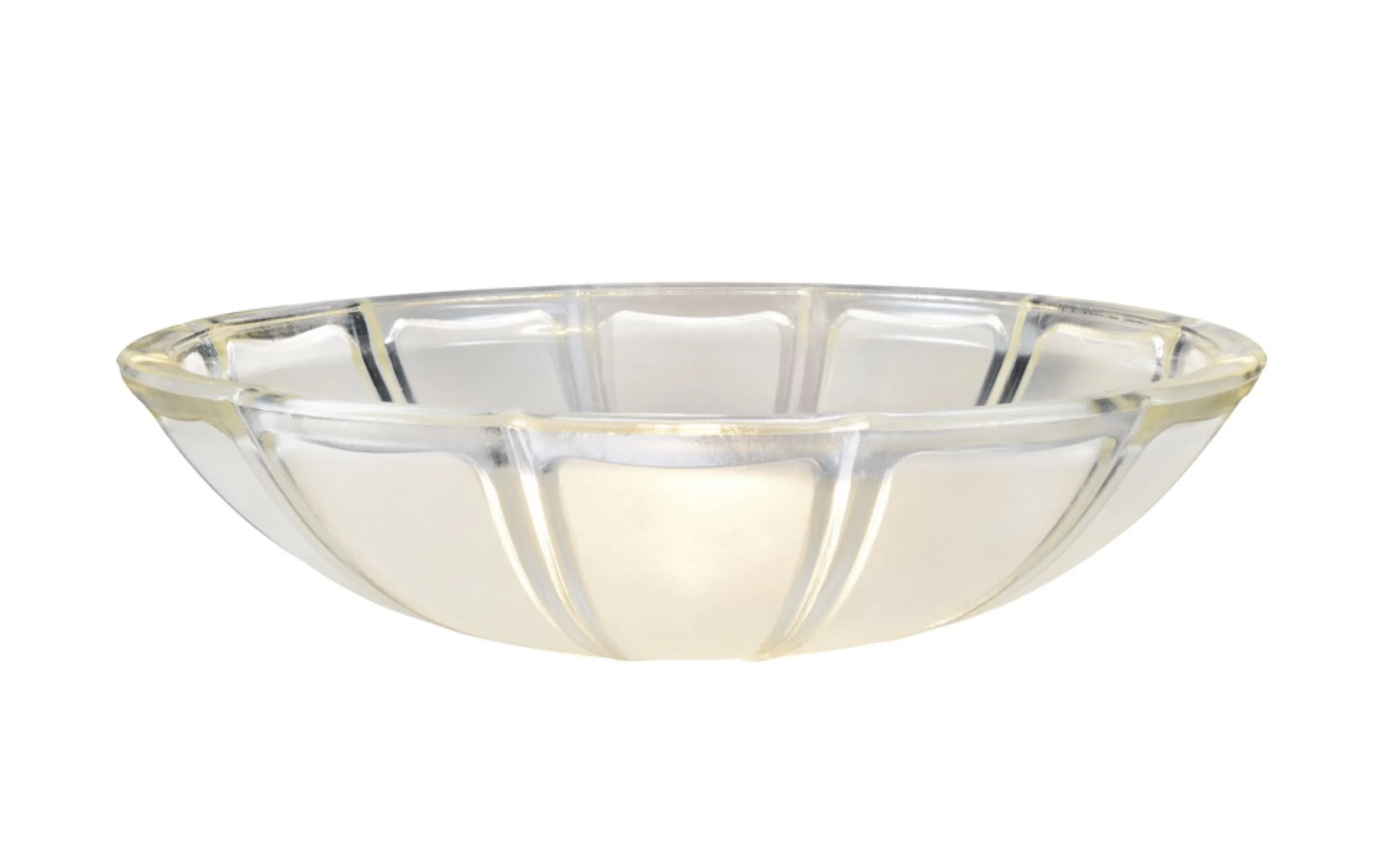 # 23508-01 Clear&Sandblasted/2 Tone Glass Shade for Medium Base Socket Torchiere Lamp, Swag Lamp ,Pendant, Island Fixture.11-7/8" Diameter x 3-1/8" Height.