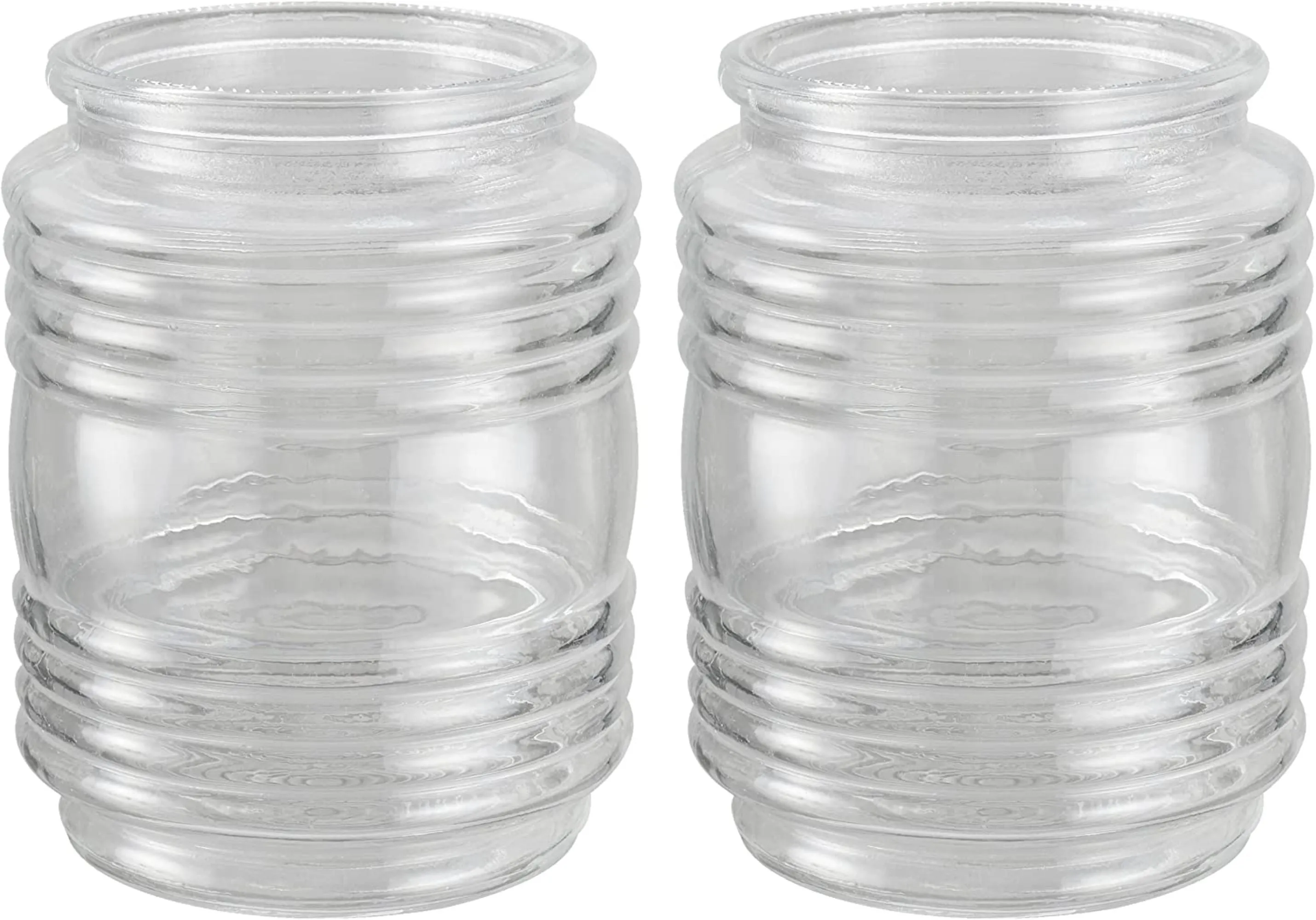 # 23603, Replacement Clear Jelly Jar Glass Shade, Use For Indoor And Outdoor, 3-5/8"Dia x 4-4/3"H / Fitter 3-1/4 - Sold in 1 and 2 Pack.