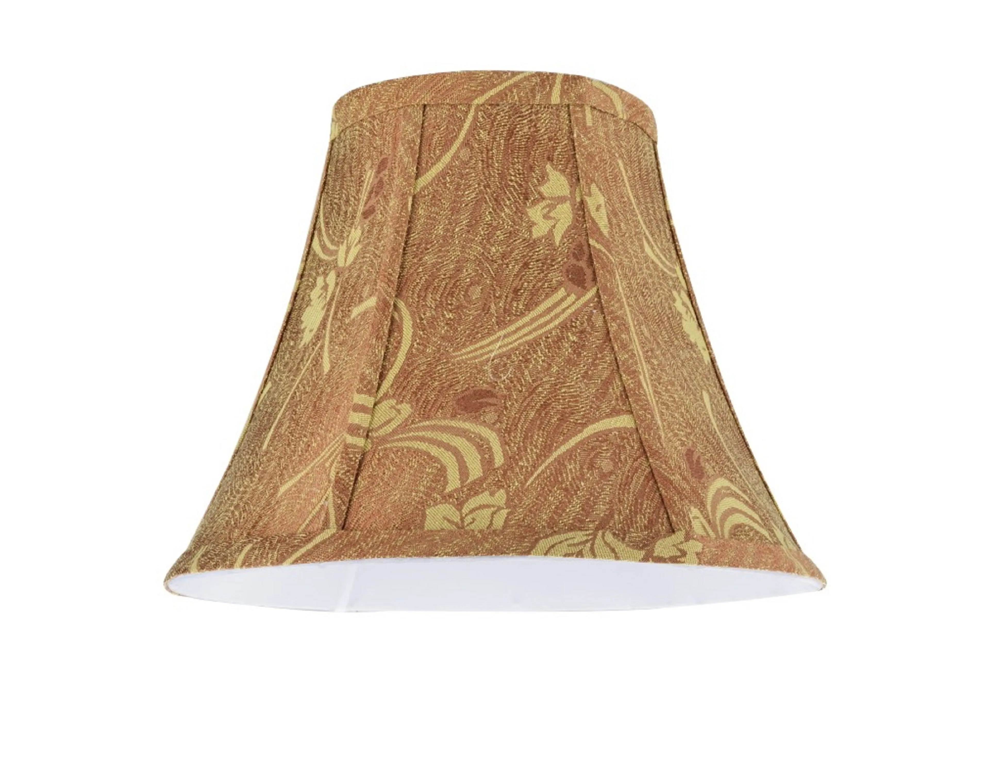 # 30156  Transitional Bell Shape Spider Construction Lamp Shade in Copper Fabric with Accents, 12" wide (6" x 12" x 9 1/2")