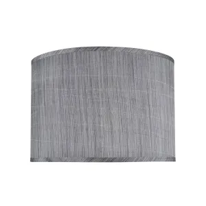 # 31013  Transitional Hardback Drum (Cylinder) Shape Spider Construction Shade, Grey & Black, 16" wide (16" x 16" x 11")