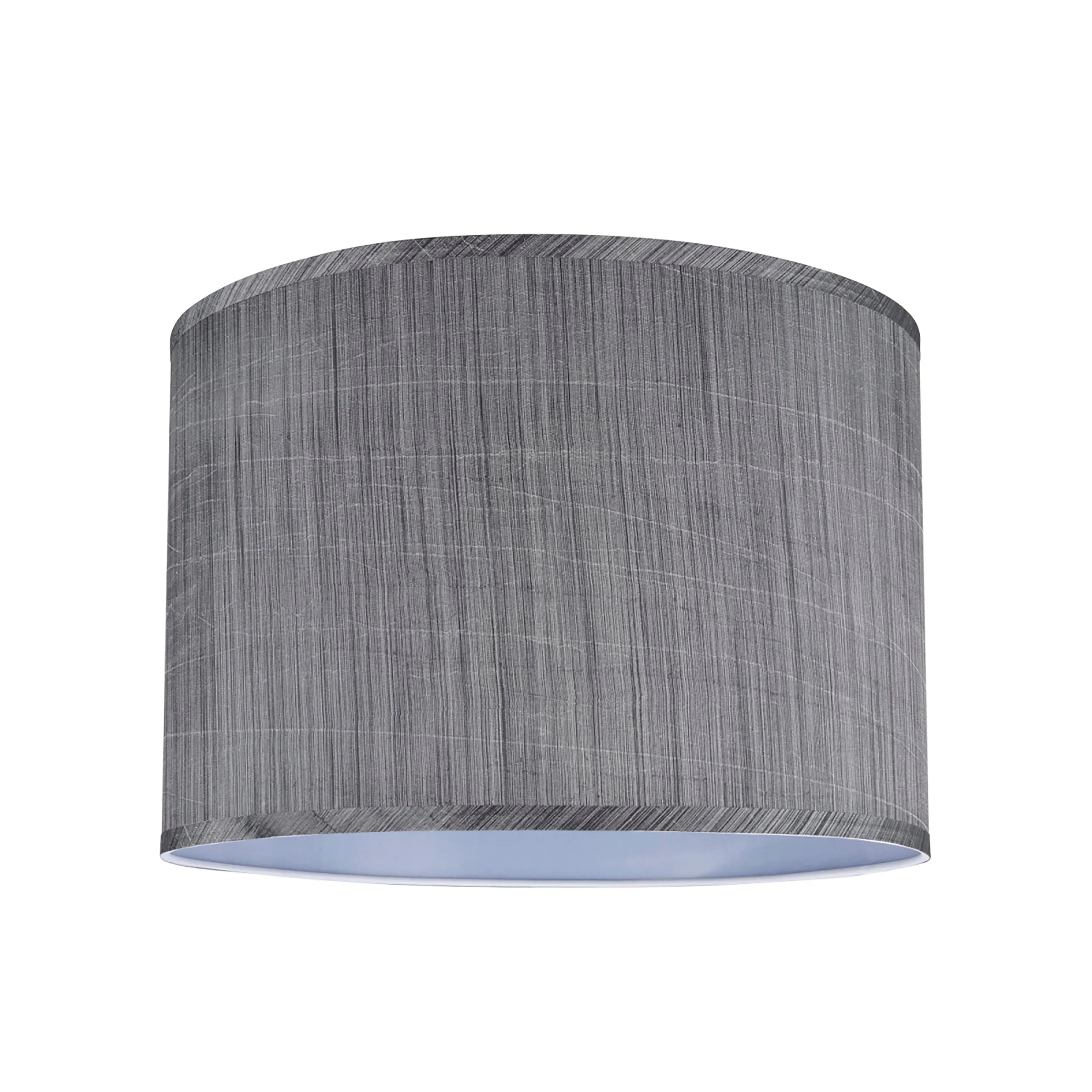 # 31013  Transitional Hardback Drum (Cylinder) Shape Spider Construction Shade, Grey & Black, 16" wide (16" x 16" x 11")