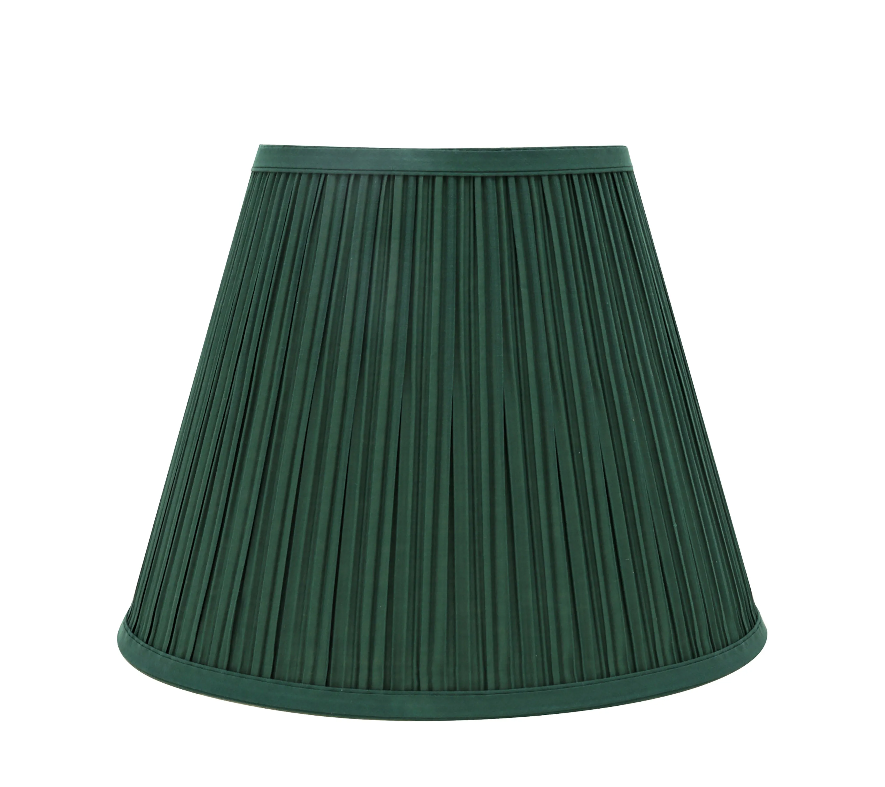 # 33053 Transitional Pleated Empire Shaped Spider Construction Lamp Shade in Green, 13" wide (7" x 13" x 10")