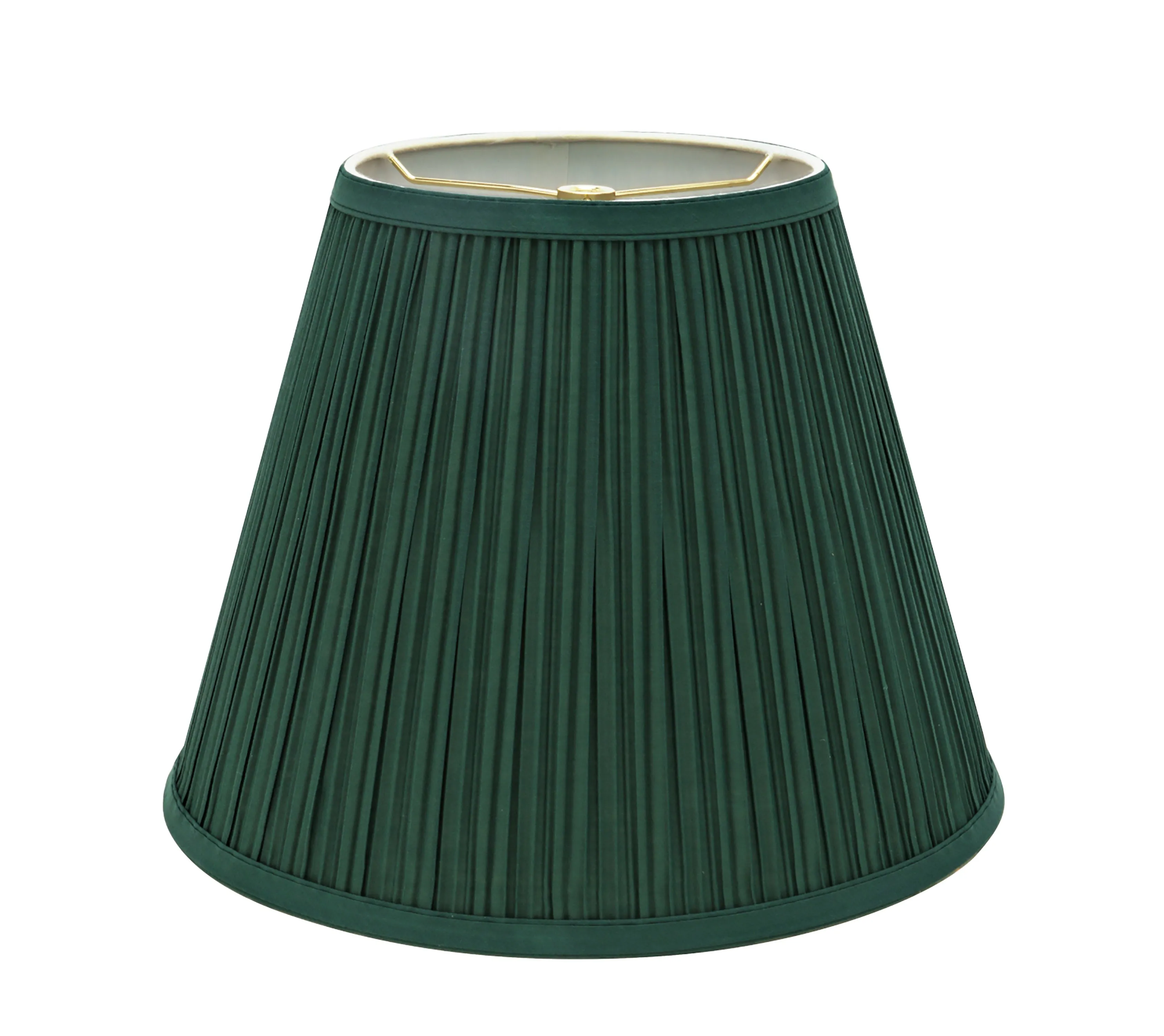 # 33053 Transitional Pleated Empire Shaped Spider Construction Lamp Shade in Green, 13" wide (7" x 13" x 10")