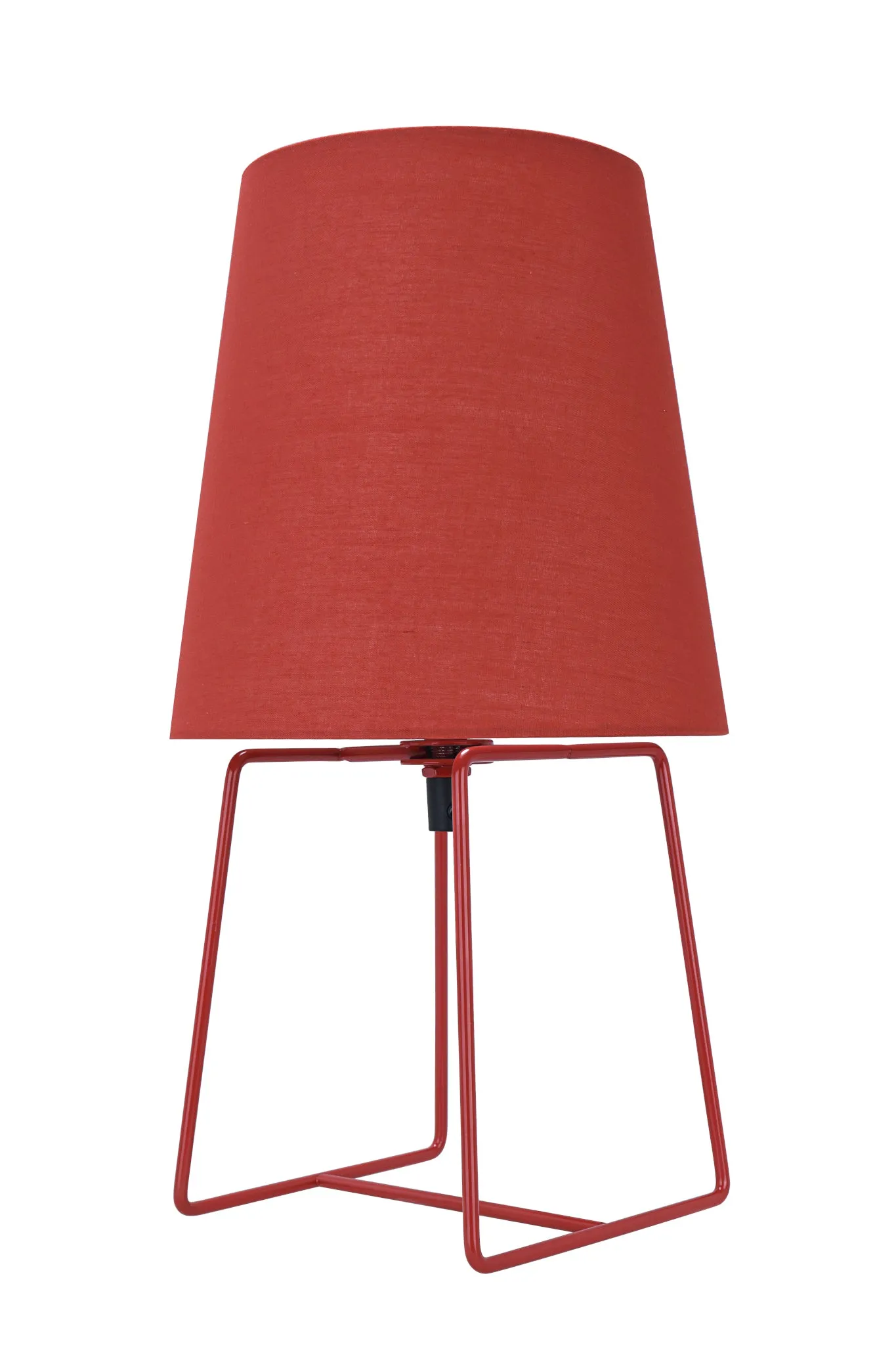 # 40172-21, 13" High Transitional Metal Accent Table Lamp, Red Painted Finish and Empire Shaped Lamp Shade in Red, 7" Wide