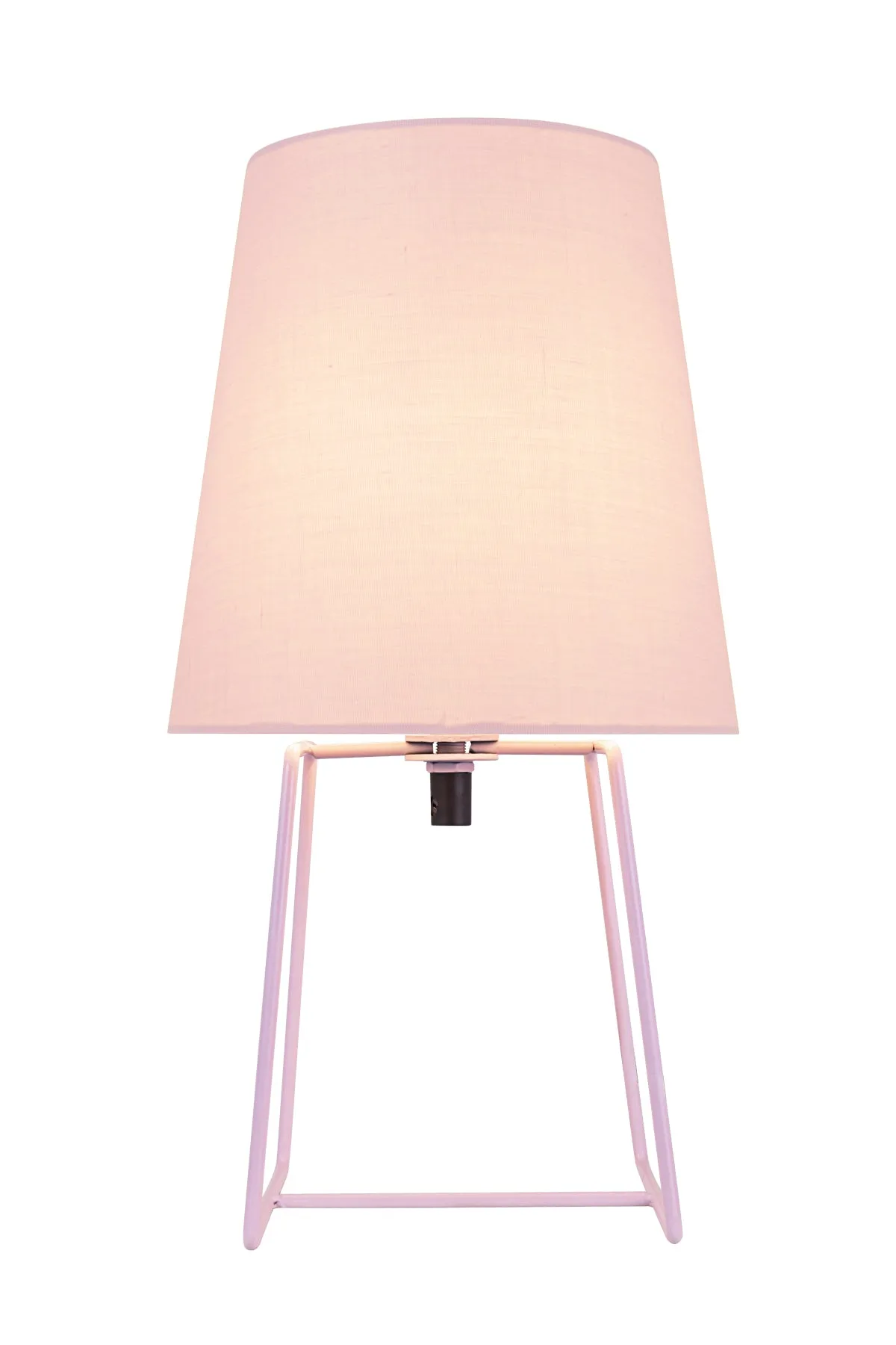 # 40172-51, 13" High Transitional Metal Accent Table Lamp, Pink Painted Finish and Empire Shaped Lamp Shade in Pink, 7" Wide