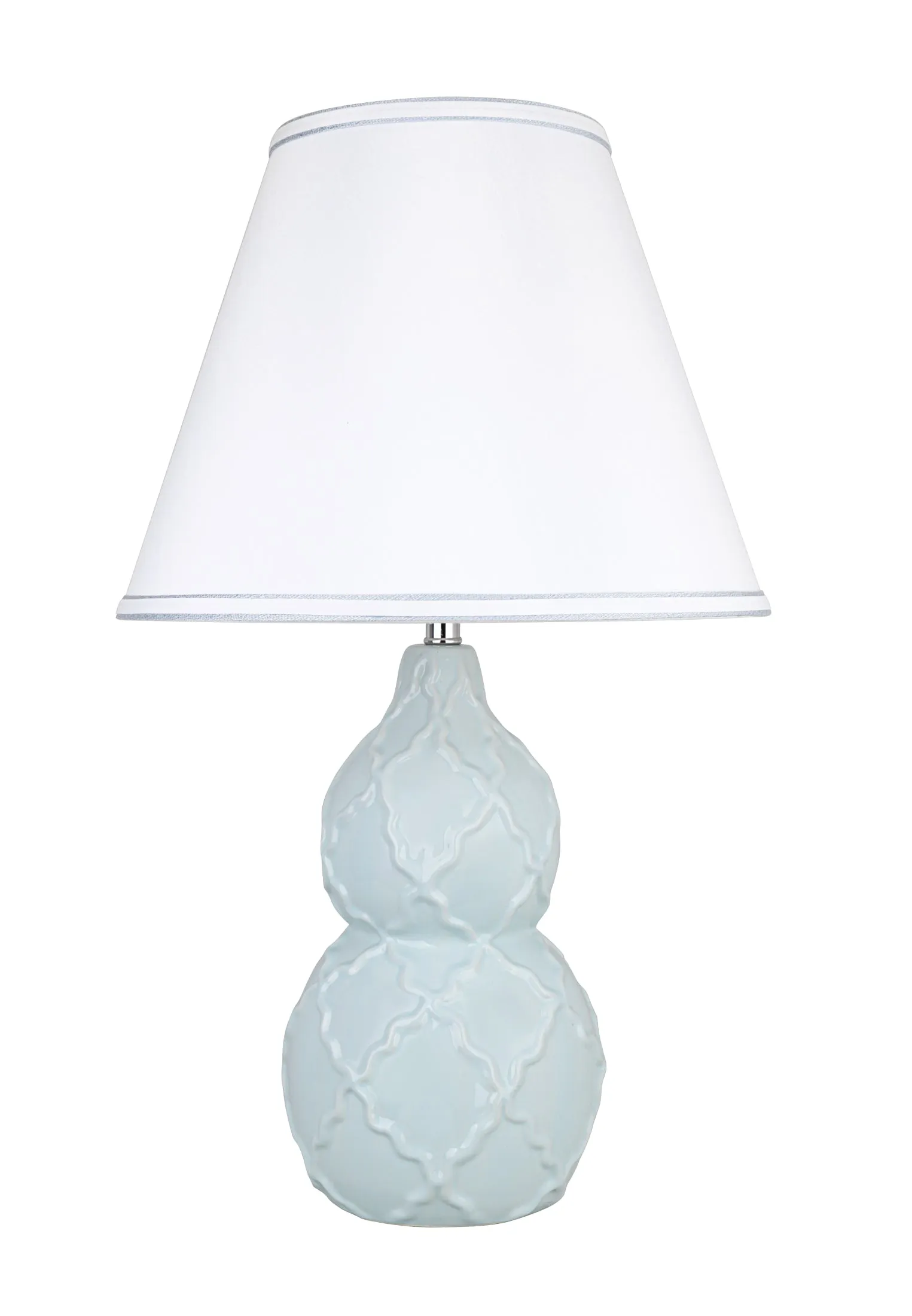 # 40190-11, 23-1/2" High Transitional Ceramic Table Lamp, White and Hardback Empire Shaped Lamp Shade in White, 14" Wide