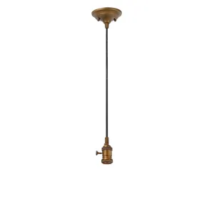 # 61015 Adjustable One-Light Hanging Mini Pendant Ceiling Light, Vintage Design in Antique Bronze Finish, Shade, 5" Wide