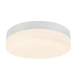 # 63002L-2 LED Large Flush Mount Ceiling Light Fixture, Contemporary Design in White Finish, Frosted Glass Diffuser, 11" Diameter