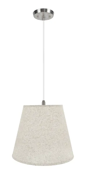 # 72801-11 Two-Light Hanging Pendant Ceiling Light with Transitional Hardback Empire Fabric Lamp Shade, Beige, 18" width