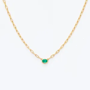 0.68 ct Green Emerald Leah Necklace