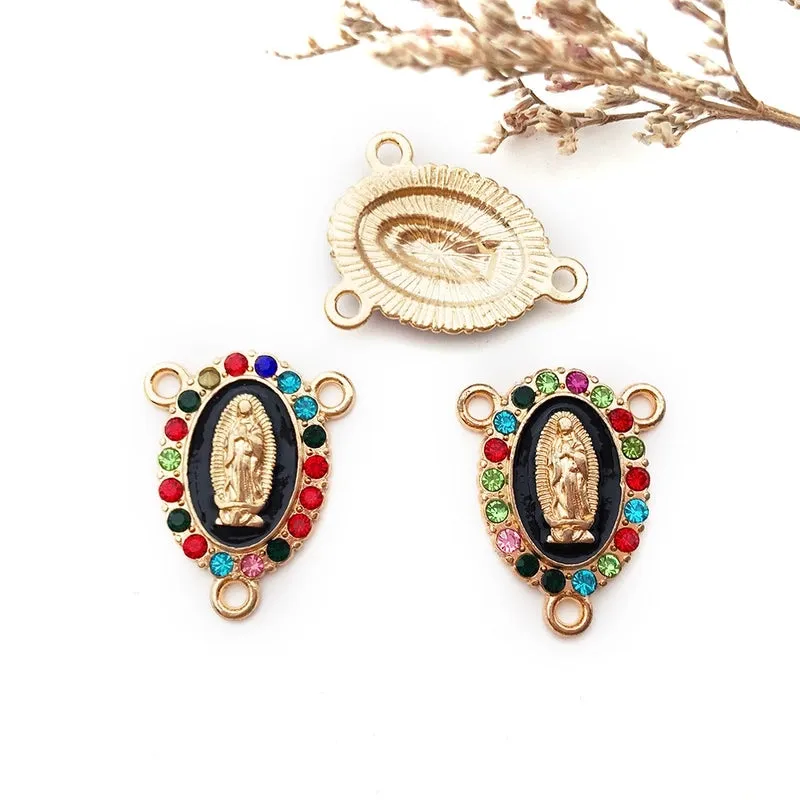 1 Virgin Small Pendant 16x 20mm Drip Oil Double Hole Bracelet Accessories Earrings Creative Diy Bracelet Necklace Pendant