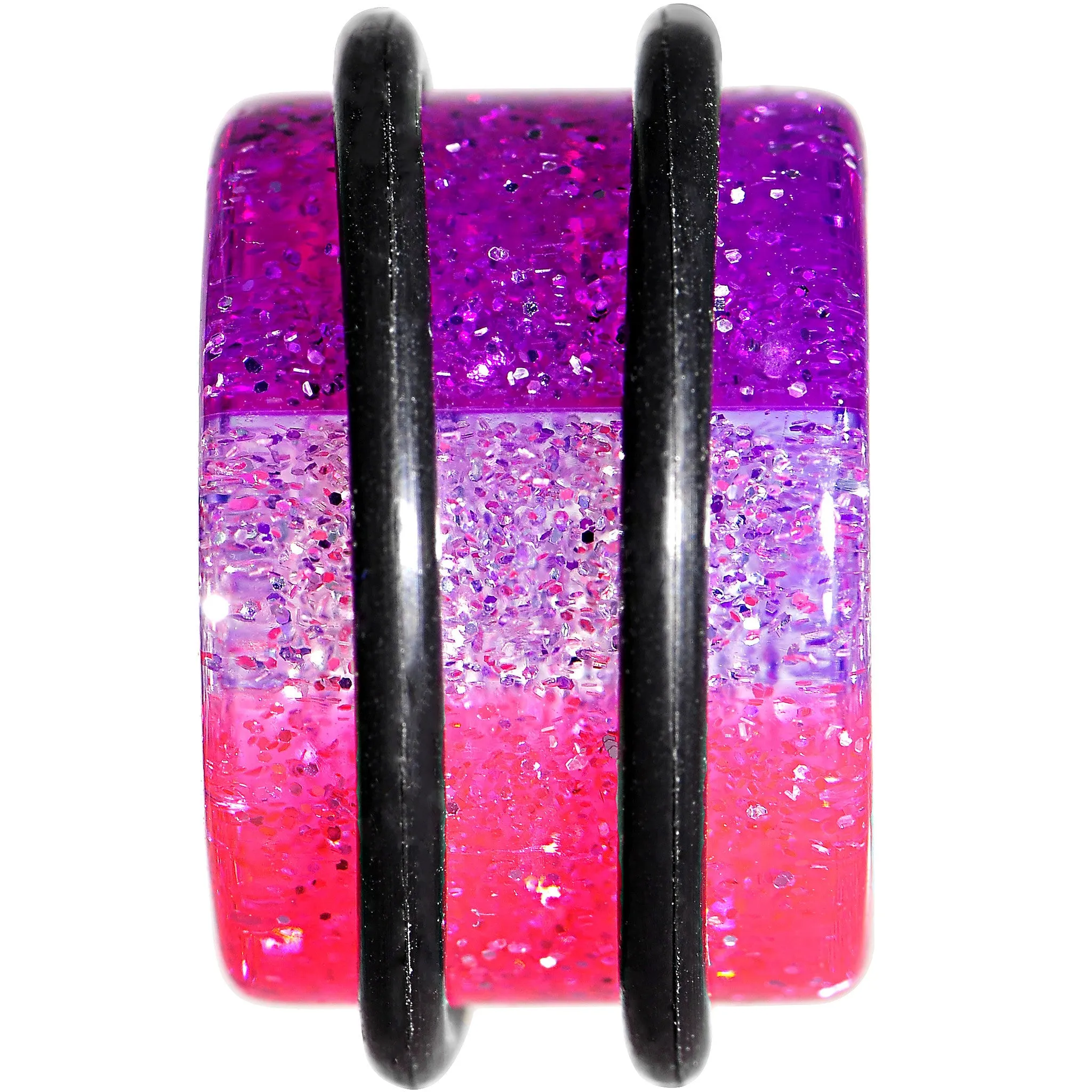 1/2 Multi Pink Acrylic Perfectly Rosy Glitter Single Flare Plug