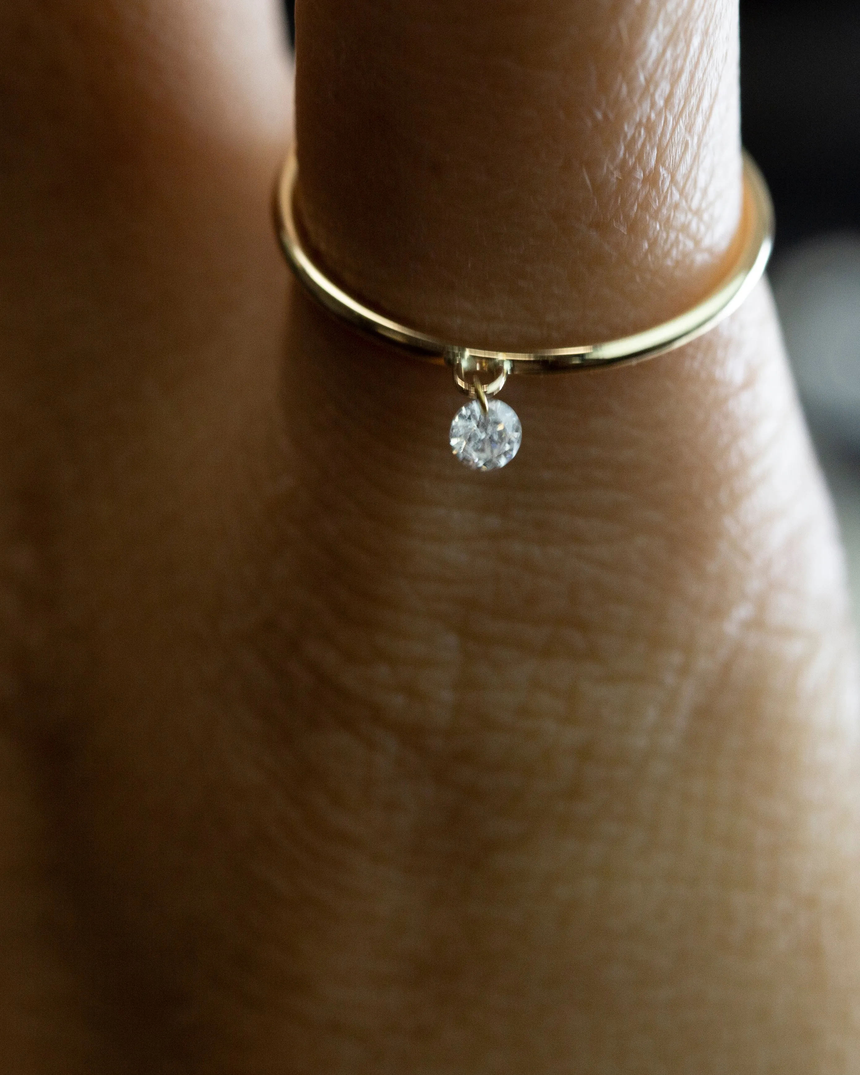 14k Bare Diamond Solid Ring