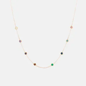 14K Gold Dainty Birthstone Necklace