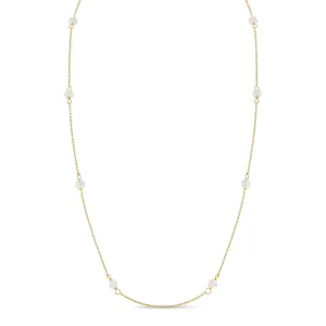 14k Gold Mini Pearl Layering Women's Necklace