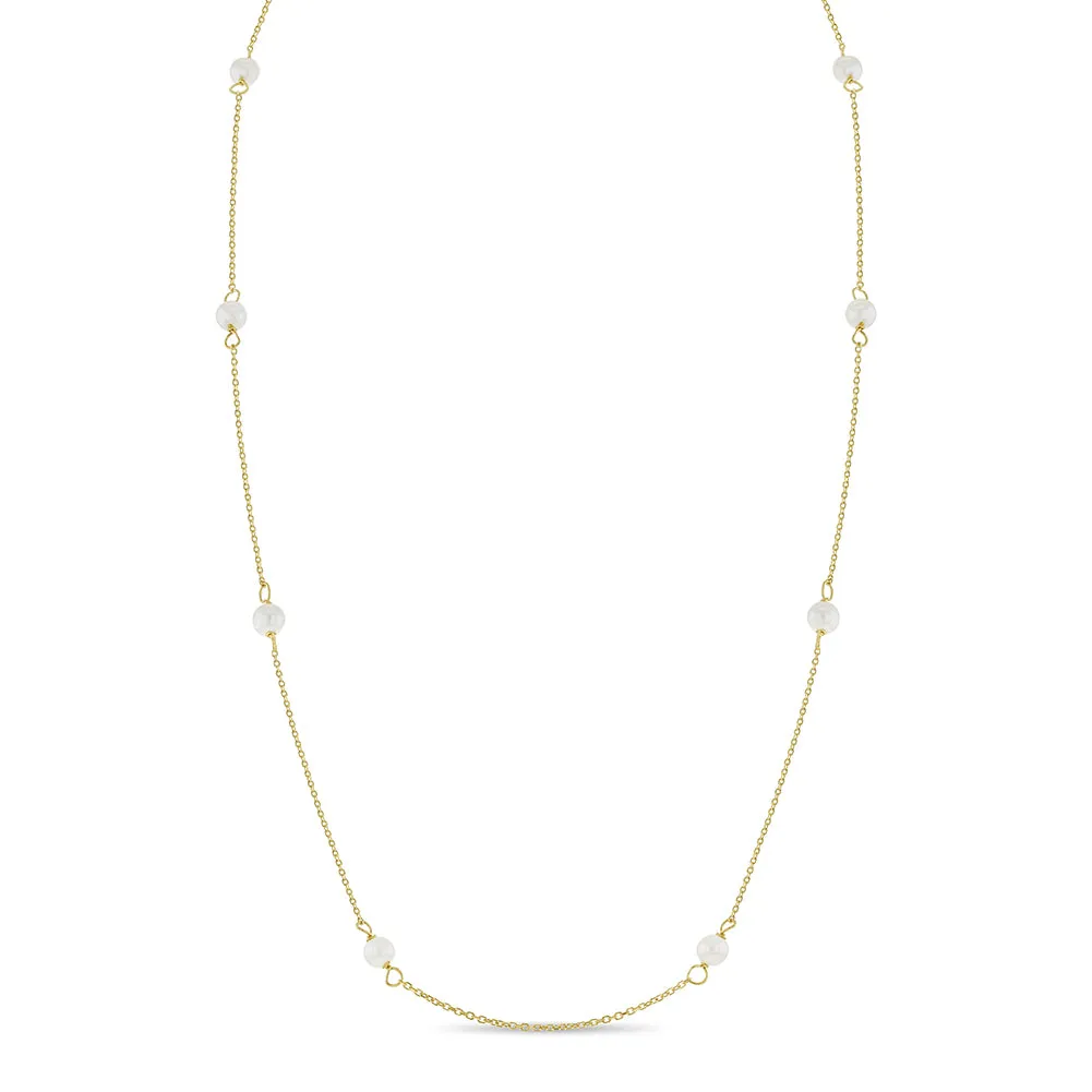 14k Gold Mini Pearl Layering Women's Necklace