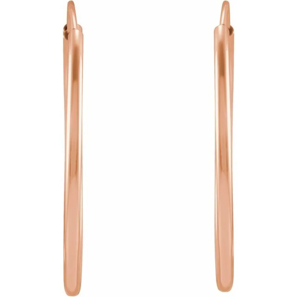 14K Rose Gold Flexible Endless 20 mm Hoop Earrings