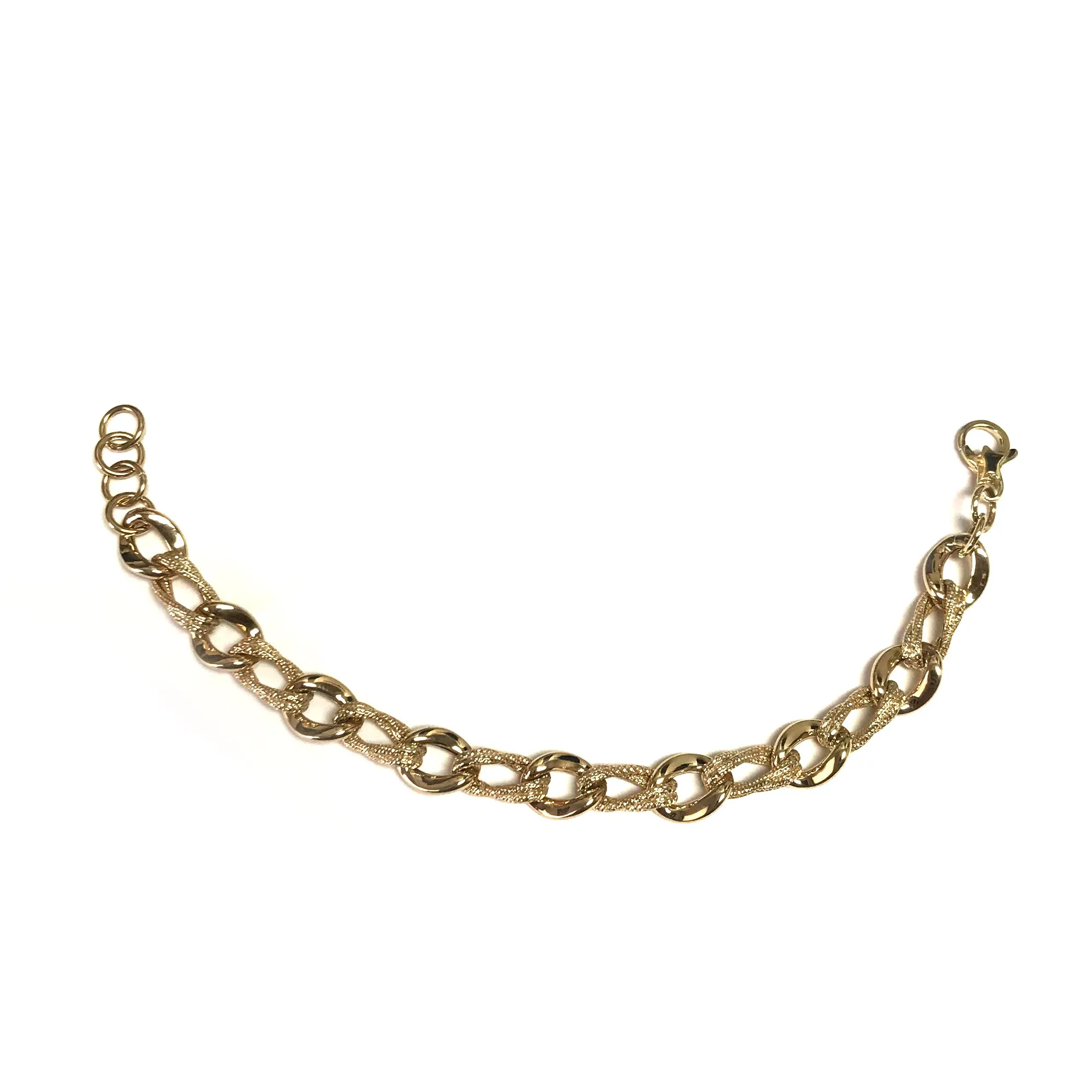 14k Yellow Gold Oval Link Fancy Bracelet, 8"