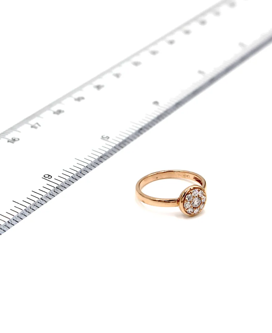 18K Rose Gold Ring with Diamonds 0.32 Carats (Size 6)