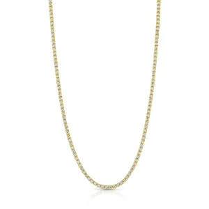 2MM TENNIS NECKLACE, GOLD