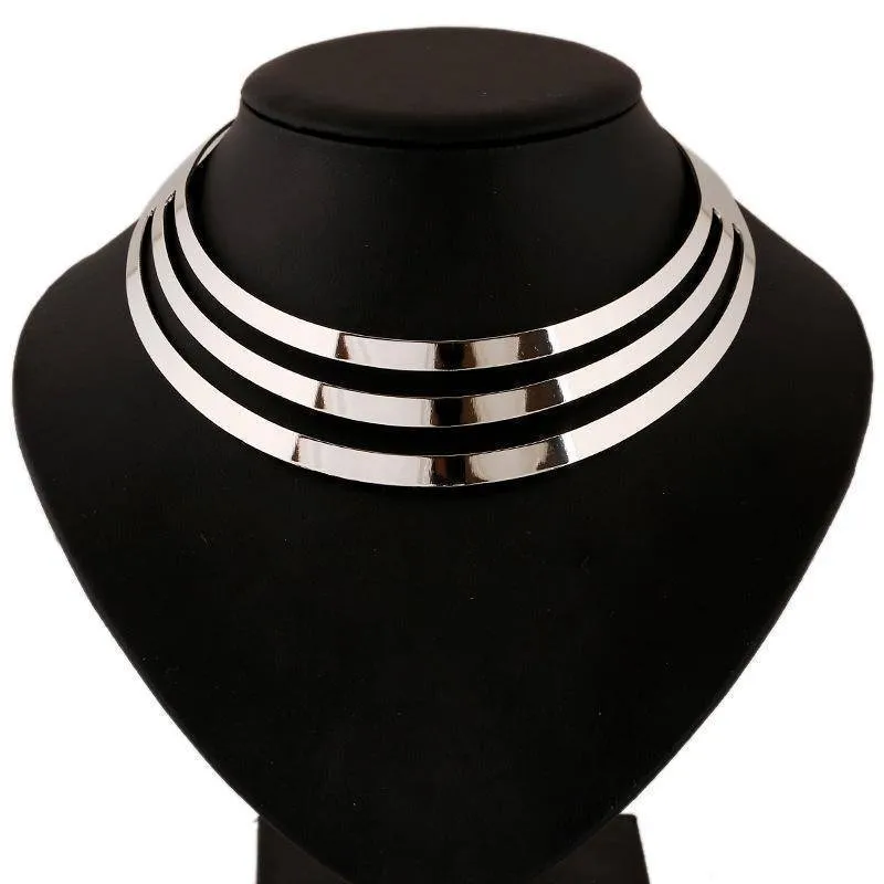 6 Designs Multilayer Geometric Statement Necklaces