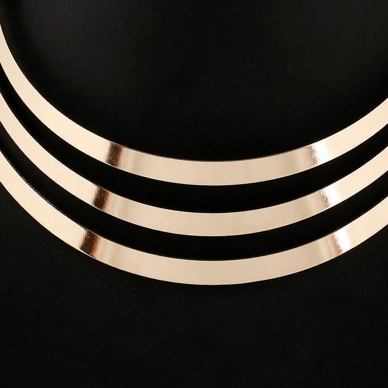 6 Designs Multilayer Geometric Statement Necklaces