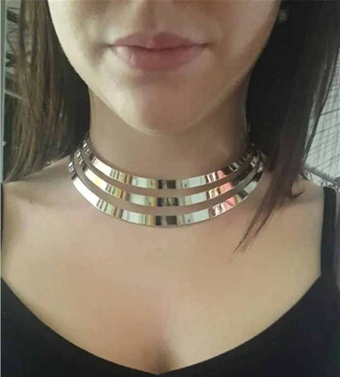 6 Designs Multilayer Geometric Statement Necklaces