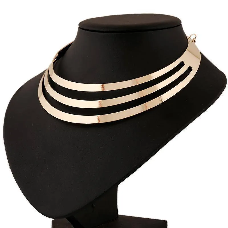 6 Designs Multilayer Geometric Statement Necklaces