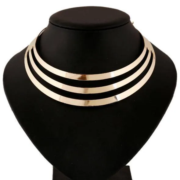 6 Designs Multilayer Geometric Statement Necklaces