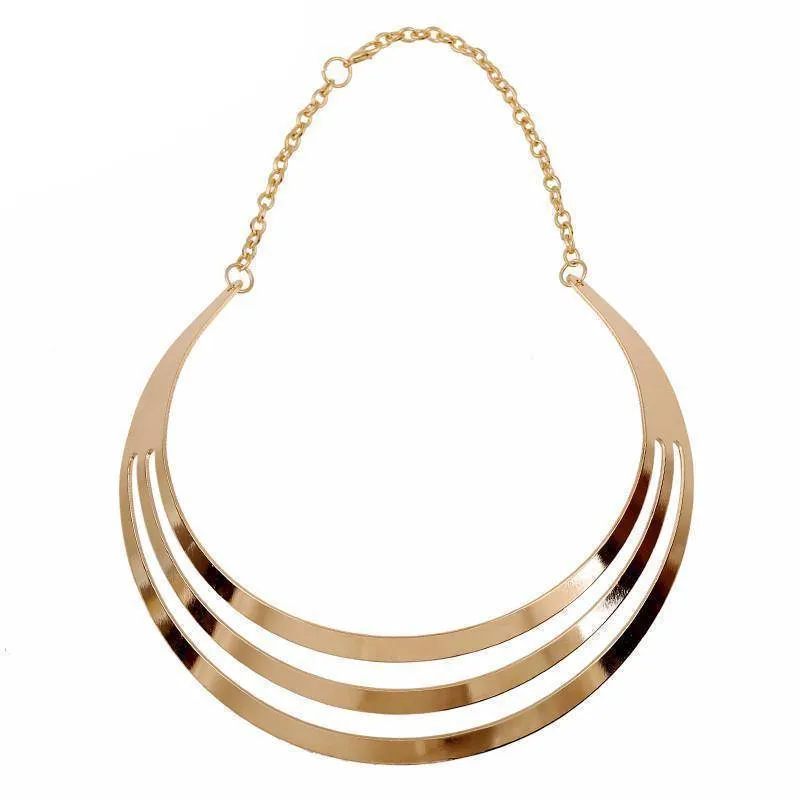 6 Designs Multilayer Geometric Statement Necklaces