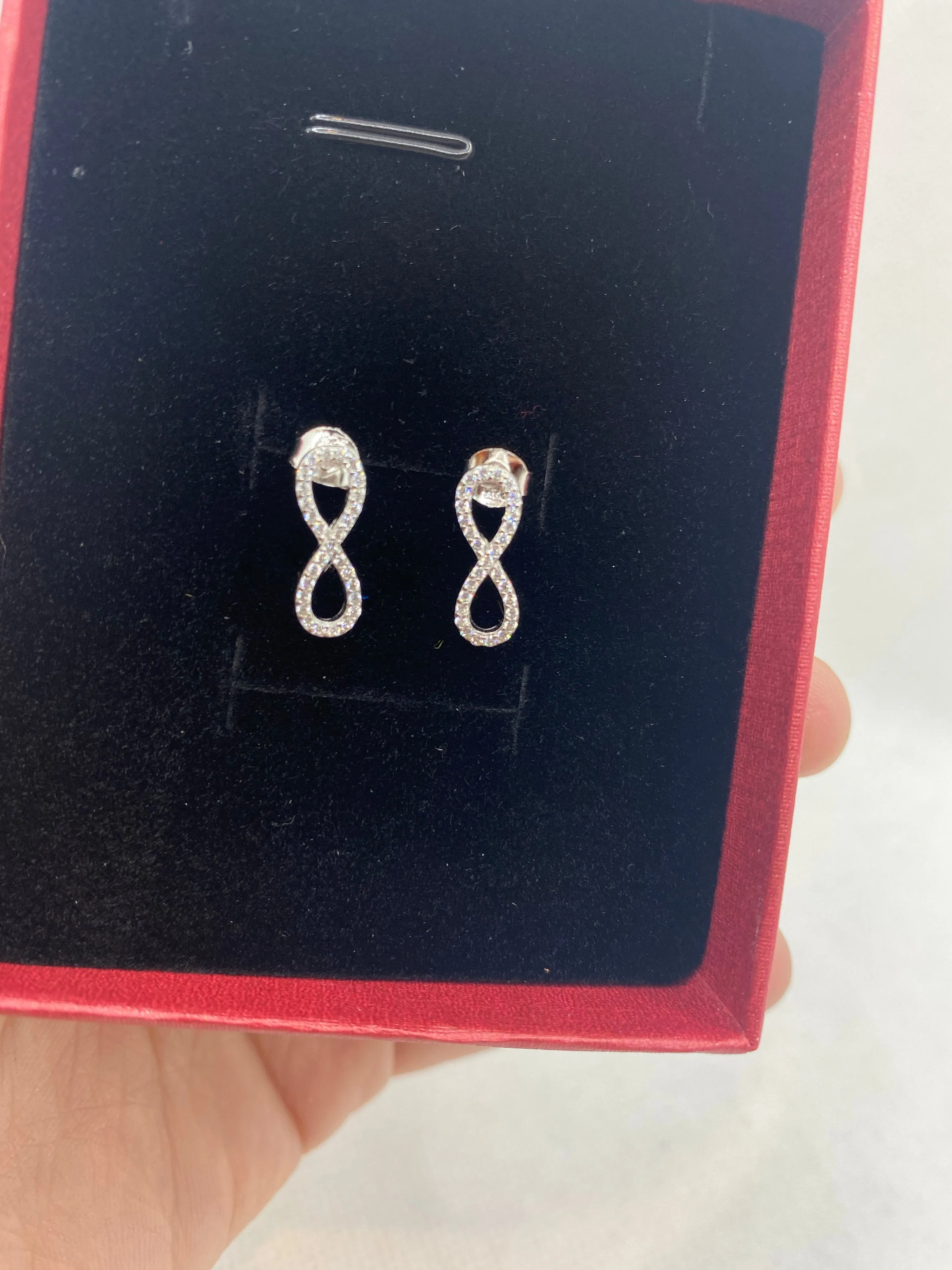 925 Sterling Silver infinity Stud earrings