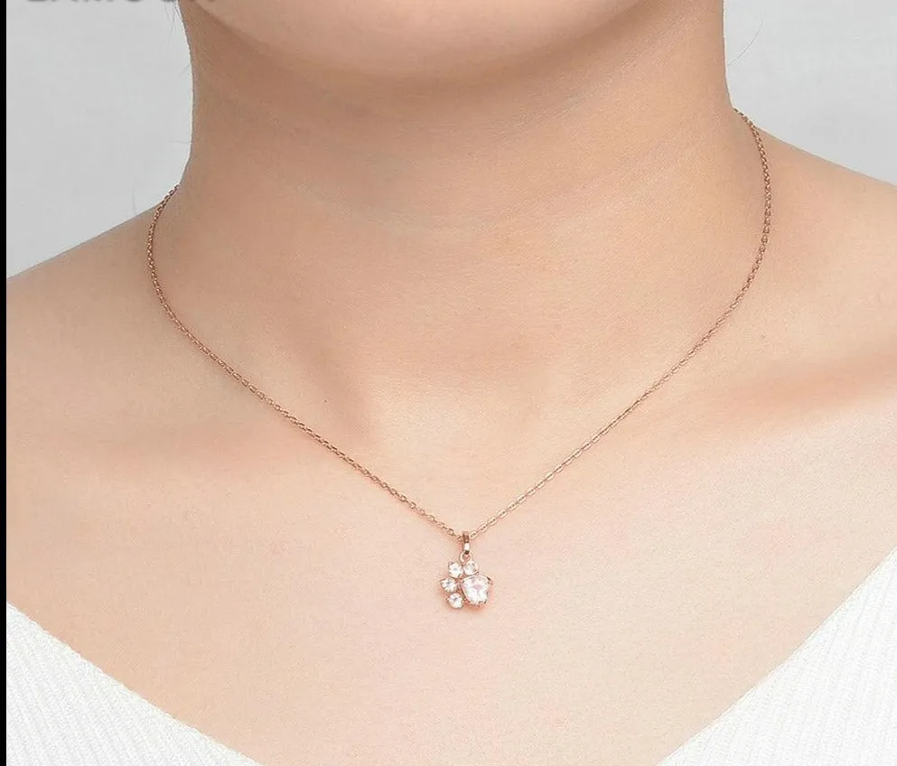 925 Sterling Silver Necklace Natural Rose Quartz Gemstone Jewelry Rose Gold Chain Necklaces