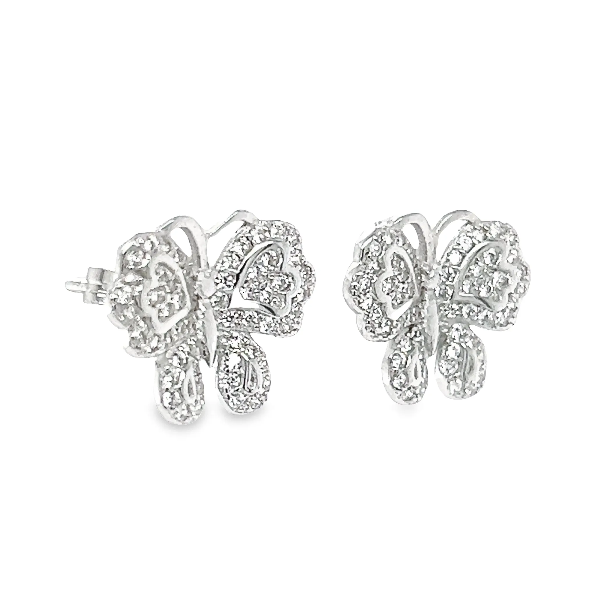 A777 Butterfly with CZ Post Earrings