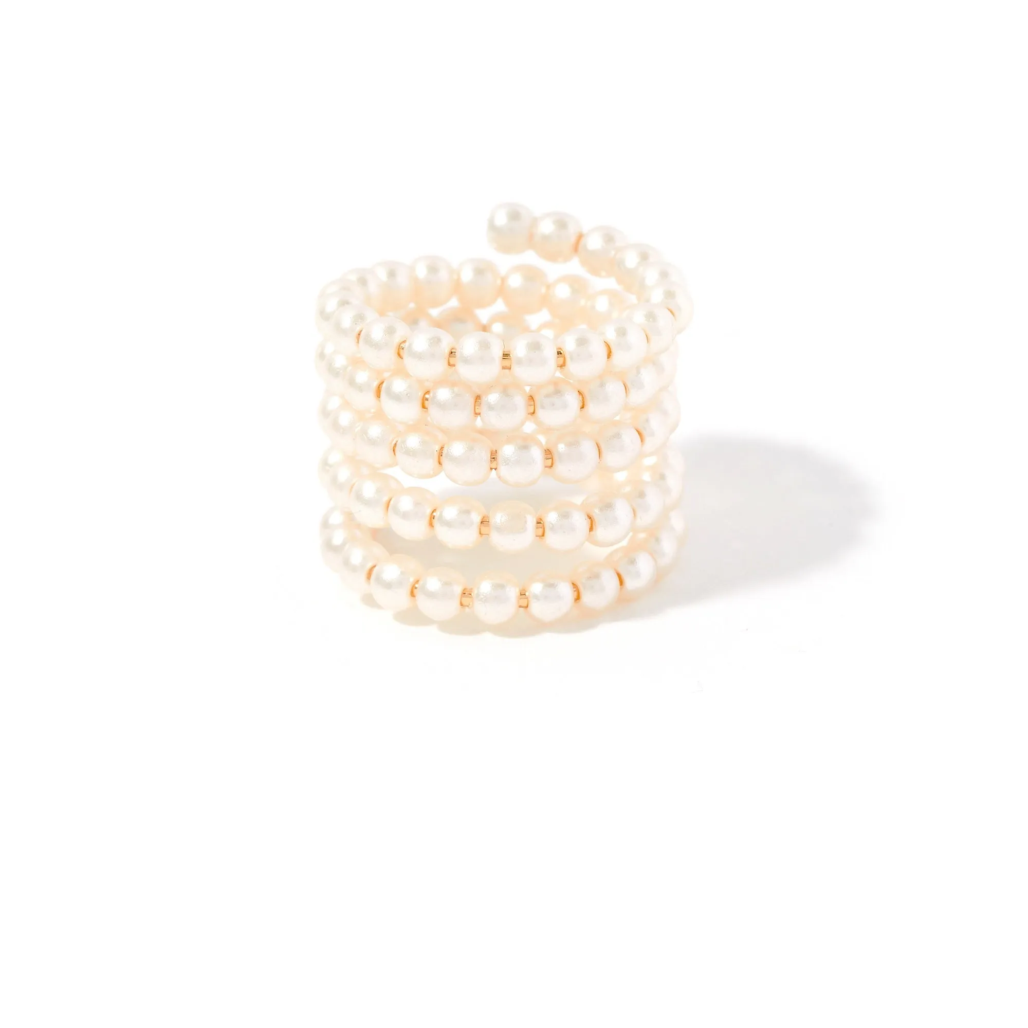 Accessorize London Women's Blue Harvest Pearl Wrap Ring