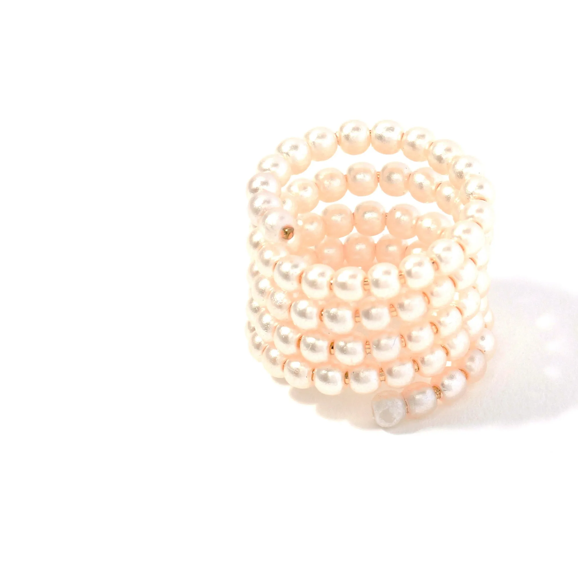 Accessorize London Women's Blue Harvest Pearl Wrap Ring