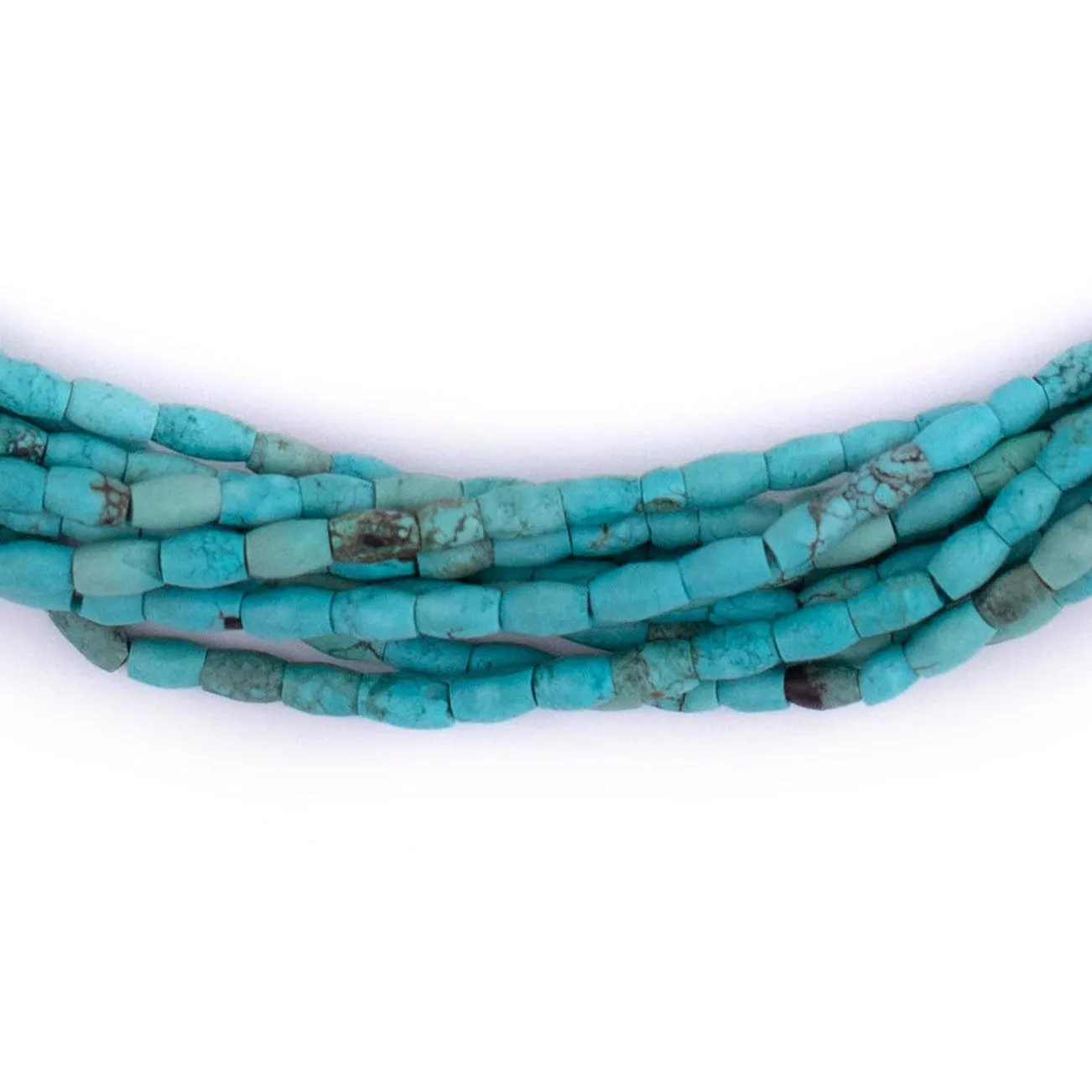 Afghan Mini-Barrel Turquoise Beads (6x3mm)