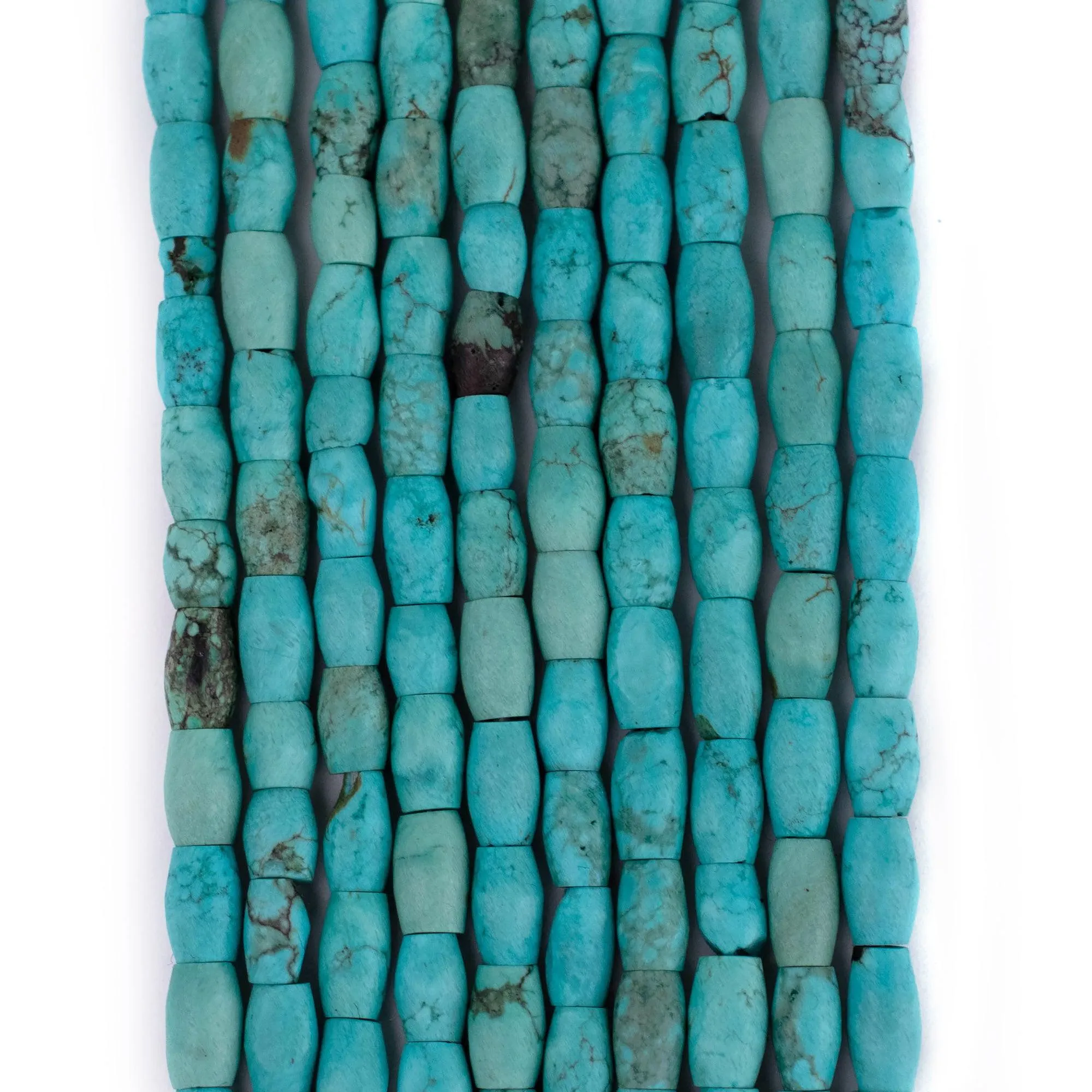 Afghan Mini-Barrel Turquoise Beads (6x3mm)