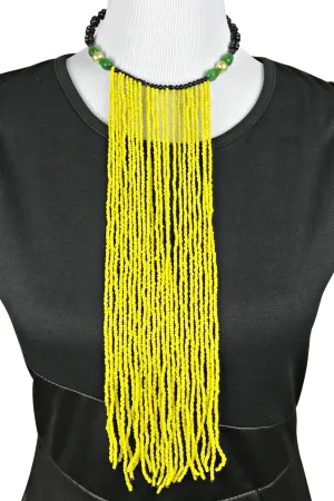 African Beaded Statement Maxi Necklace