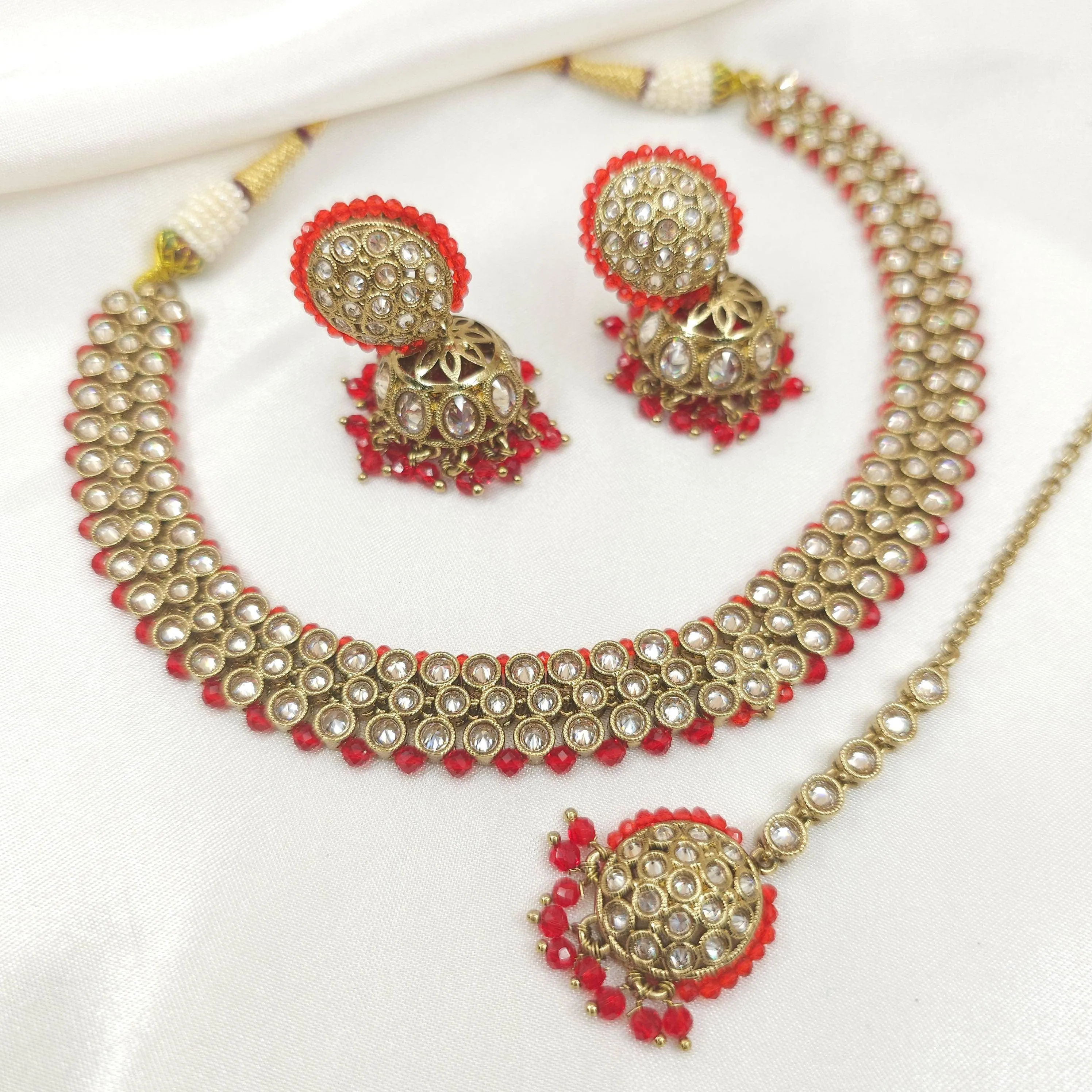 Alia Choker Necklace Set - In Six Colours