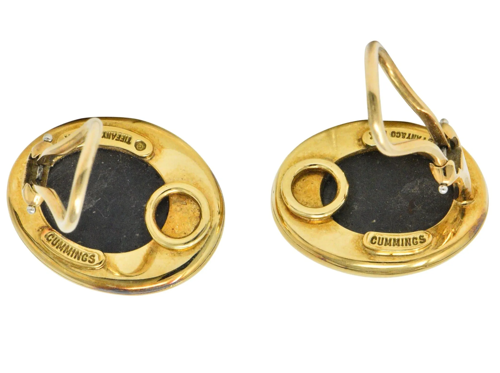 Angela Cummings Tiffany & Co. Hematite 18 Karat Gold Ear-Clips Earrings